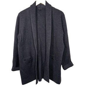 J. Crew Camille Sweater Blazer Shawl Collar Heather Gray Medium Wool/Cotton‎